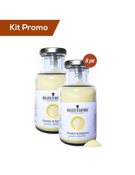 Kit 8 vasetti di zucchero aromatizzato al limone e zenzero 220 gr
