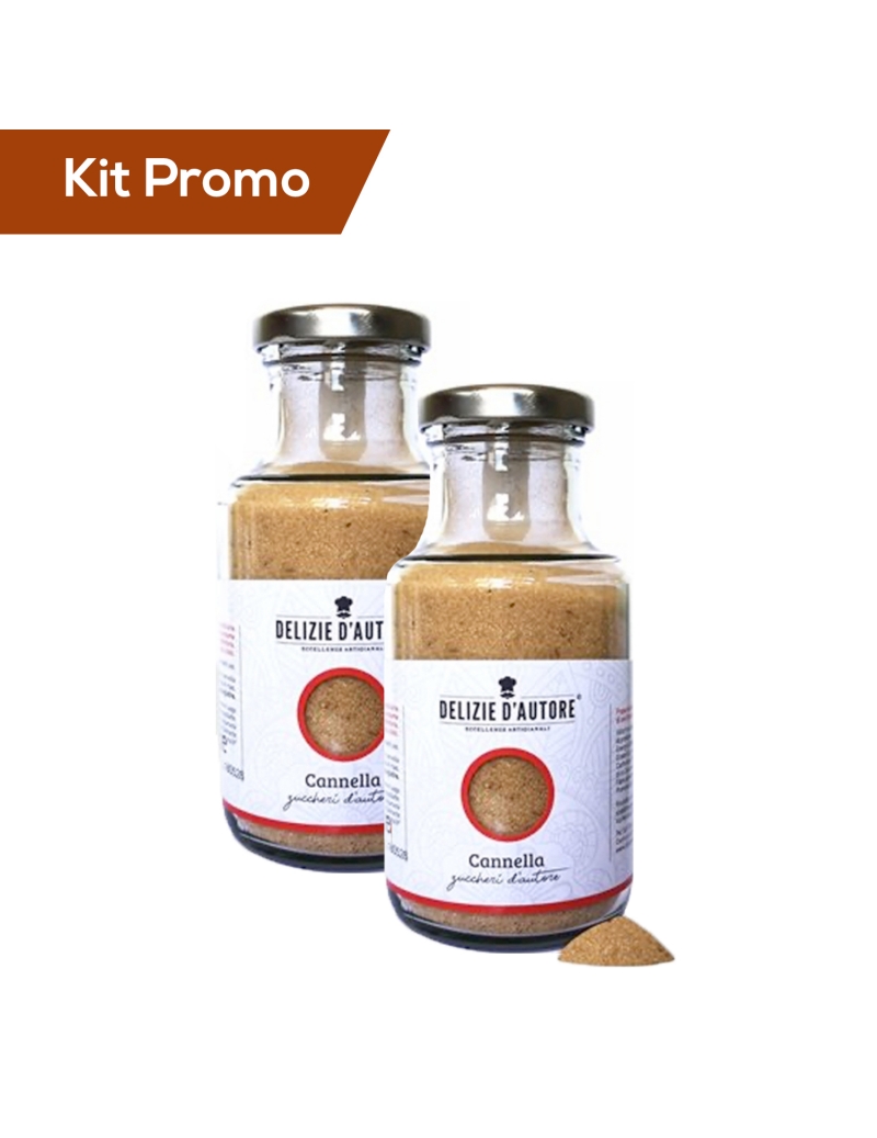 Kit 2 vasetti di zucchero aromatizzato alla cannella 220 gr