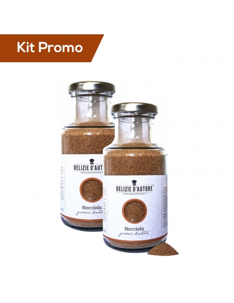 Kit 2 vasetti di zucchero aromatizzato alla nocciola da 220 gr