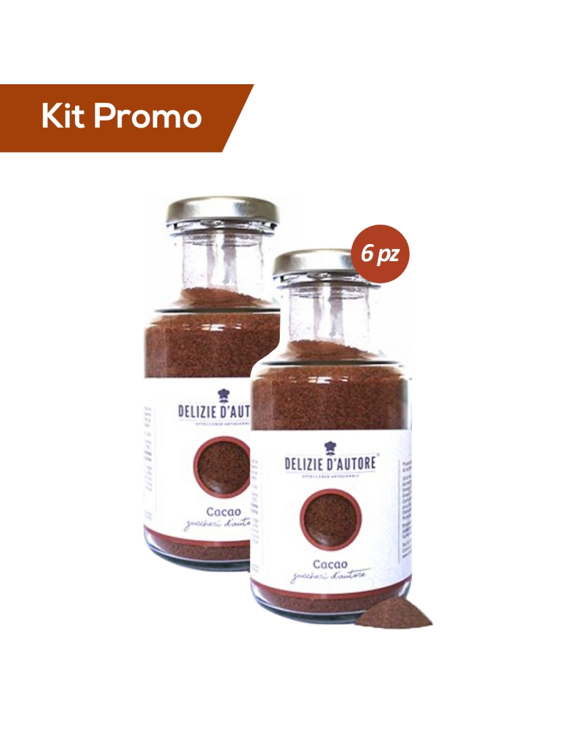 Kit 6 vasetti di zucchero aromatizzato al cacao da 220 gr