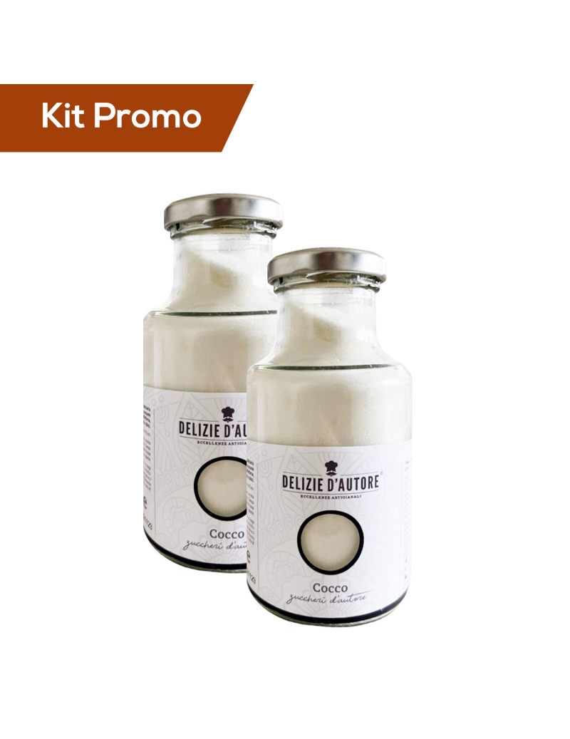 Kit 2 vasetti di zucchero aromatizzato al cocco da 220 gr