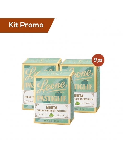 Kit 9 scatoline di pastiglie Leone alla menta
