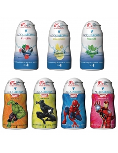 Kit insaporitori d'acqua in vari gusti, Acquaroma Marvel