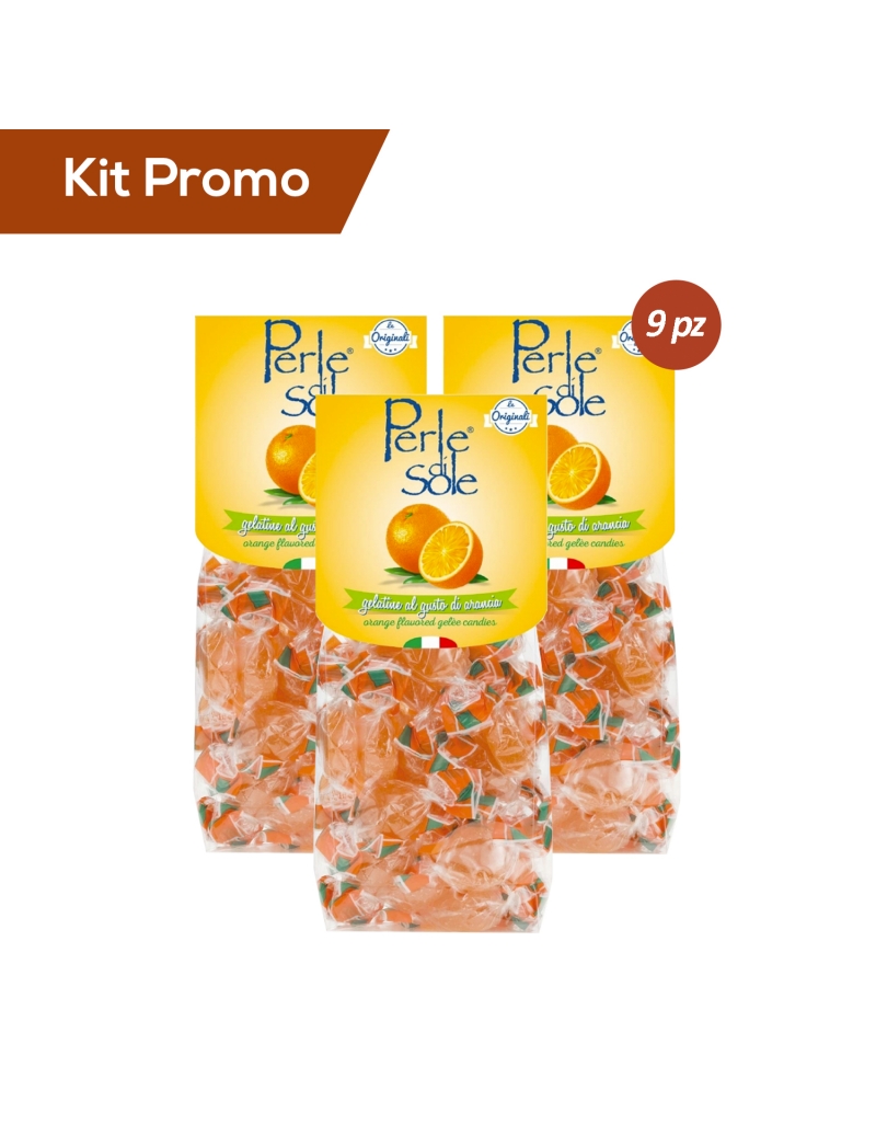 Box 9 sacchetti gelatine all'arancia, Perle di Sole