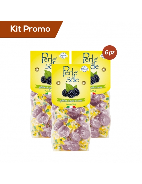 Box 6 sacchetti di Gelatine al gusto mora, Perle di Sole