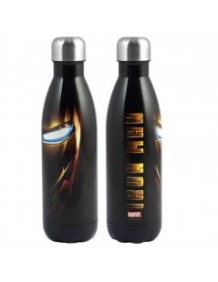 Borraccia Termica Disney in Acciaio Inox Iron Man nera, 500 ml