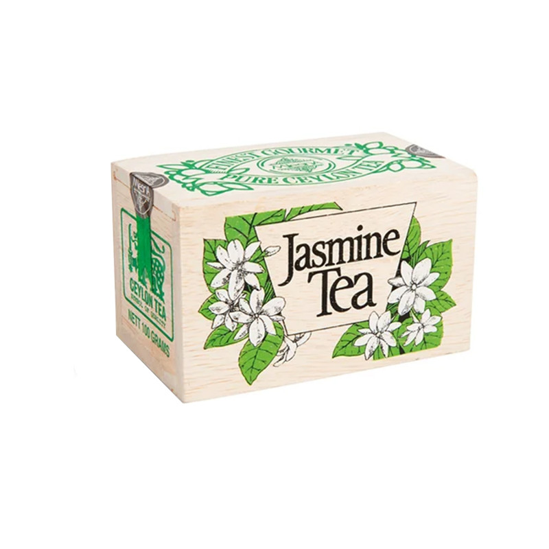 Tè aromatizzato al gelsomino in scatola di legno, Mlesna
