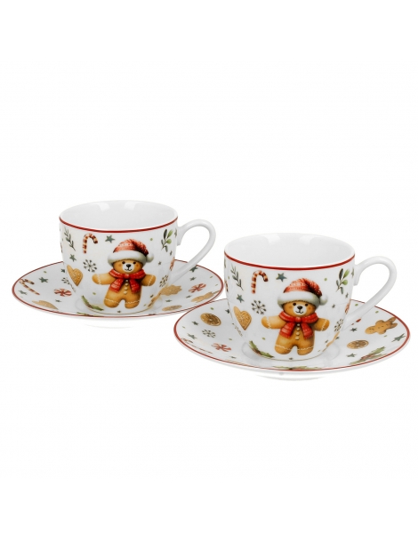 Confezione Regalo 2 Tazzine Da Caffè Con Piattino Christmas Cuties