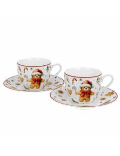 Confezione Regalo 2 Tazzine Da Caffè Con Piattino Christmas Cuties