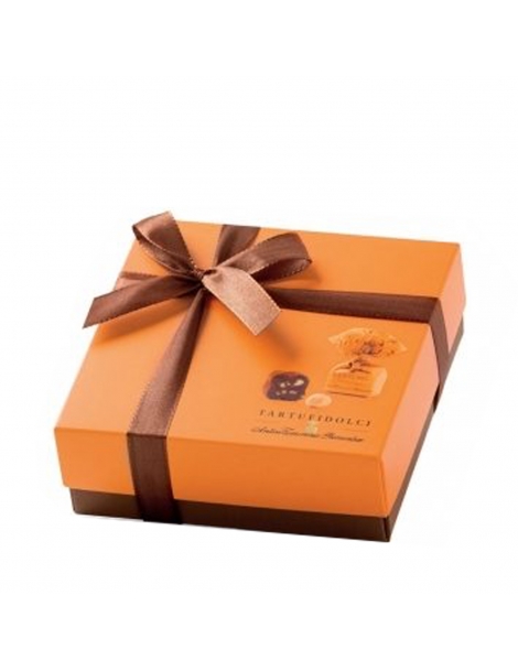 Tartufini dolci alla Gianduja, Astuccio Arancio Perfetto