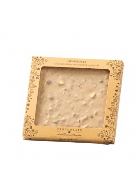 Quadrotta Cioccolato Bianco Con Mandorle e Pistacchi