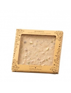 Quadrotta Cioccolato Bianco Con Mandorle e Pistacchi