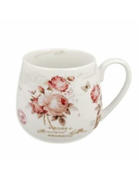 Mug A Botte Rose Secession New Bone China In Confezione Regalo