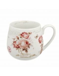 Mug A Botte Rose Secession New Bone China In Confezione Regalo