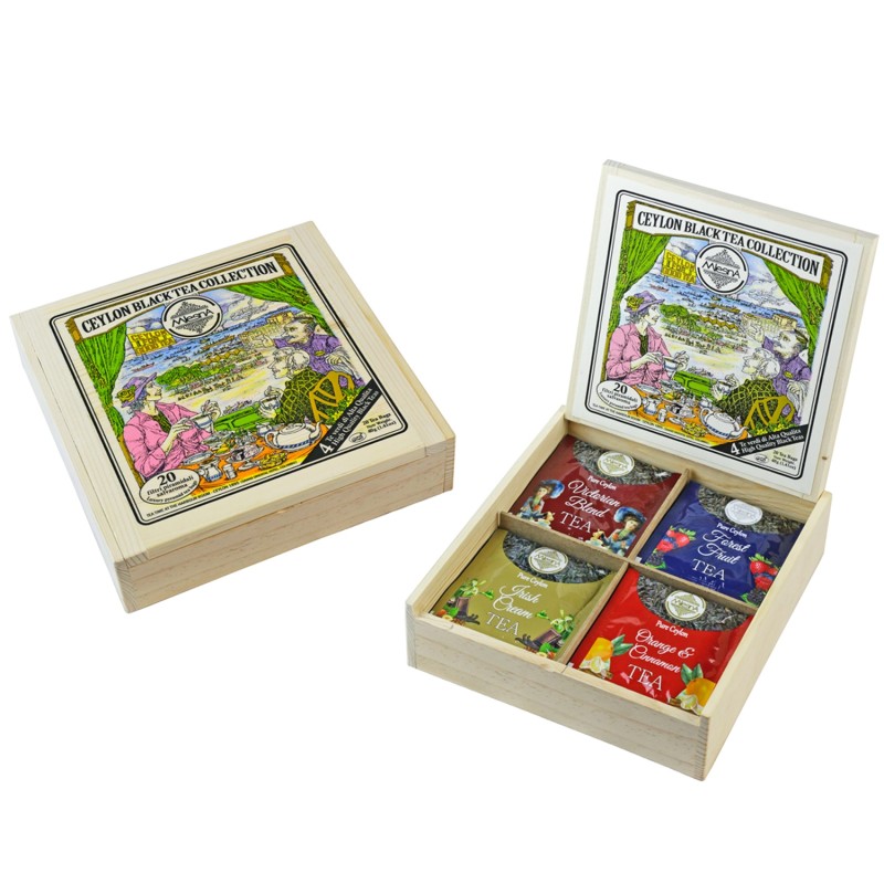 Gift Box In Legno Assortimento 4 Gusti Di Tè Nero, Mlesna