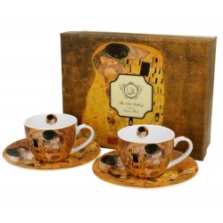 Set 2 Tazzine Caffè Con Piattino "Il Bacio" Klimt