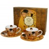 Set 2 Tazzine Caffè Con Piattino "Il Bacio" Klimt