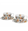 Coppia Mugs Lazy Cats con piattino