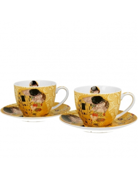 Set 2 Mug Con Piattino "Il Bacio" Klimt