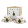 Set 2 Tazzine Da Caffè Con Piattino Christmas Tree