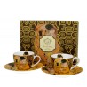 Set 2 Tazzine Caffè Con Piattino Il Bacio Di Klimt Brown