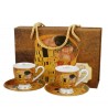 Set 2 Tazzine Caffè Con Piattino Il Bacio Di Klimt Golden Line