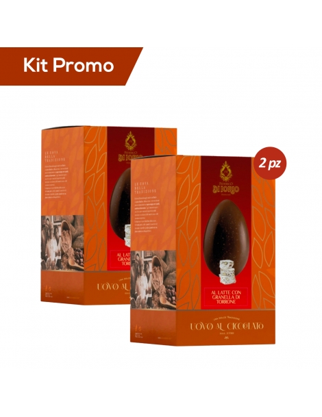 Kit 2 Uova di cioccolato al latte con granella di torrone