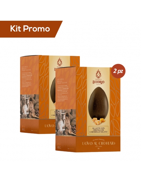 Kit 2 Uova di cioccolato al latte con caramello salato