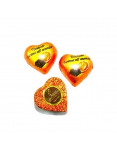 Cioccolatini a forma di cuore fondenti Ripieni Di Crema All'Arancia