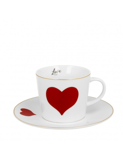 Tazza Con Piattino Cuore Rosso