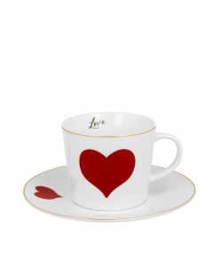 Tazza Con Piattino Cuore Rosso