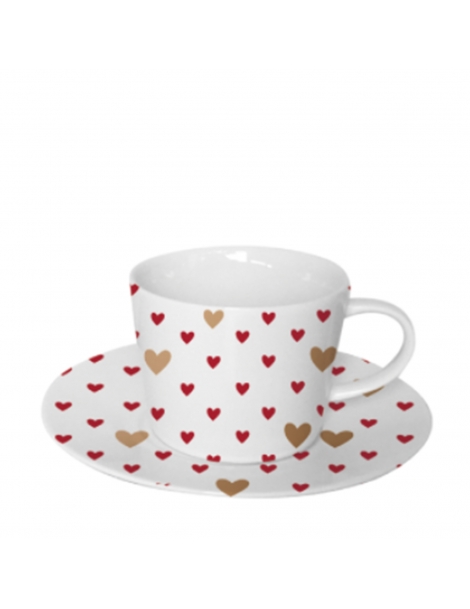 Tazza Con Piattino Cuori Serie 3
