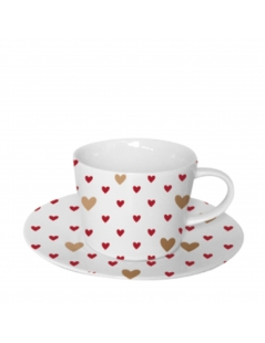 Tazza Con Piattino Cuori Serie 3