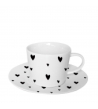 Tazza Con Piattino Cuori neri Serie 6