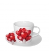 Tazza Con Piattino, palloncini a cuore