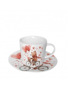 Tazza Con Piattino Orso In Bicicletta
