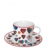 Tazza Con Piattino Cuori Colorati