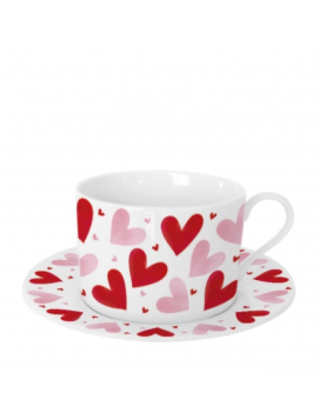 Tazza Con Piattino Cuori Serie 2