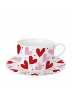 Tazza Con Piattino Cuori Serie 2