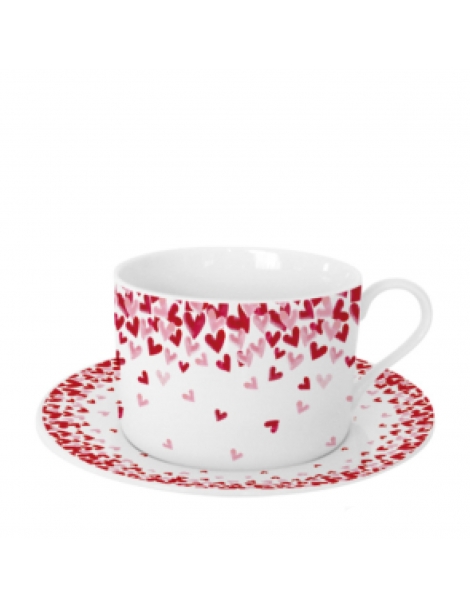 Tazza Con Piattino Cuoricini Serie 3