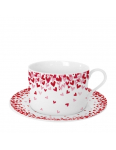 Tazza Con Piattino Cuoricini Serie 3