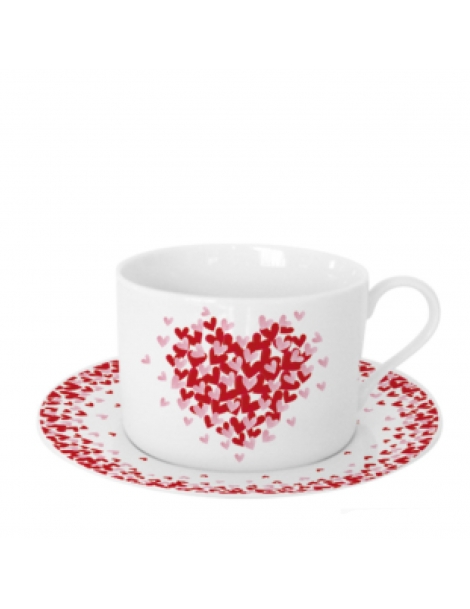 Mug 220 Ml Con Piattino Cuori Serie 4
