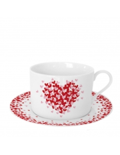 Mug 220 Ml Con Piattino Cuori Serie 4