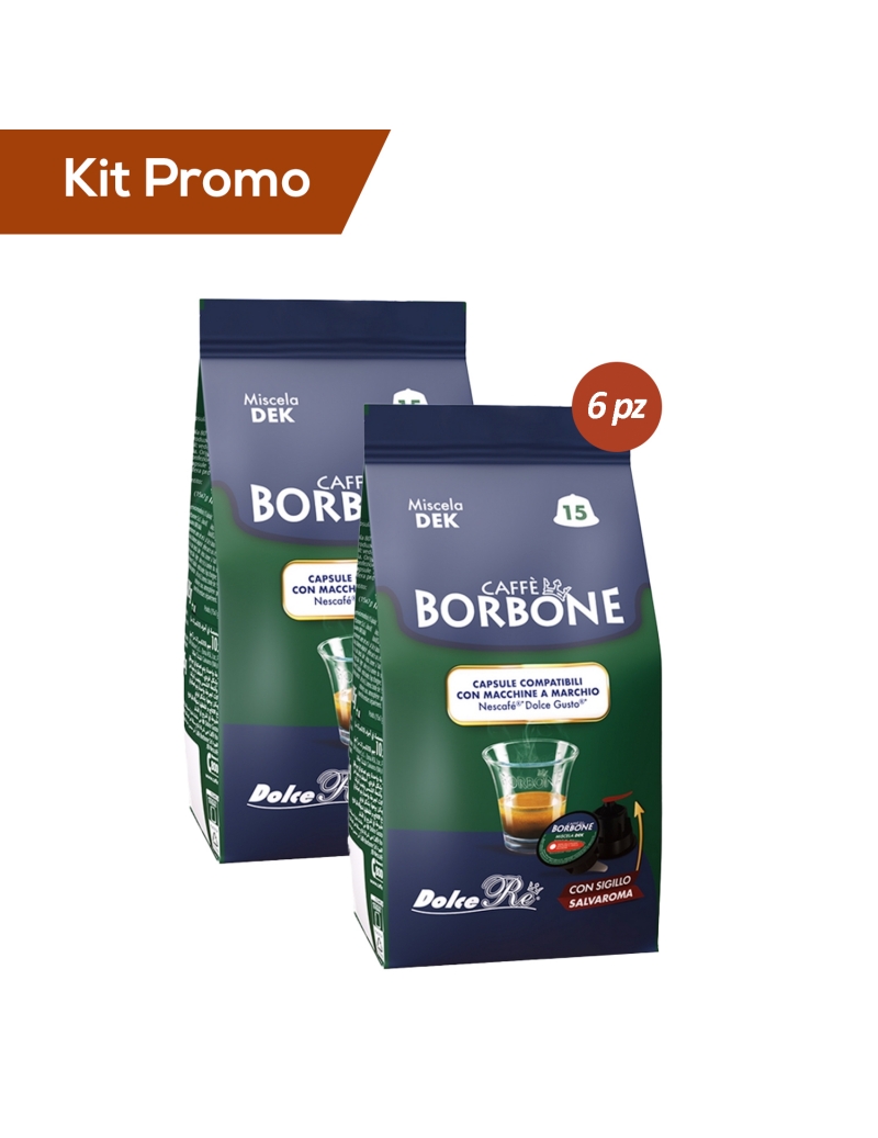 Kit 6 box di Capsule Dolce Gusto Miscela decaffeinata Borbone