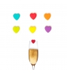 Segnabicchieri Cuori Colorati, pacco da 6