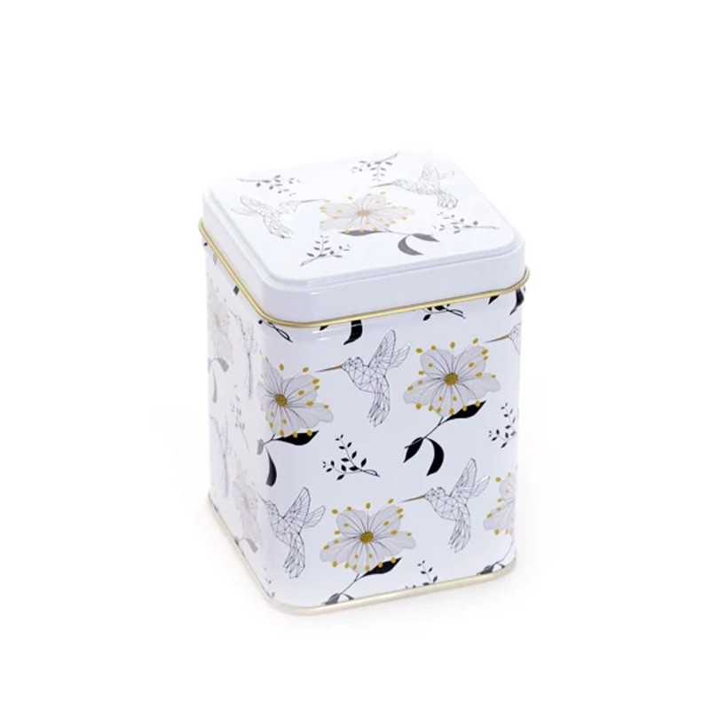 Barattolo Da Tè con Fiori Neri