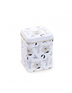 Barattolo Da Tè con Fiori Neri