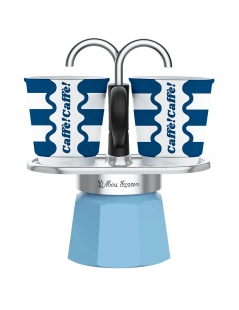 Moka Bialetti Mini Express Dolce Vita Caffè + 2 Bicchieri