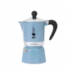 Moka Bialetti Rainbow Romantic Wild 3 Tazze, Light Blue