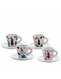 Set 4 Tazzine Con Piattino Bialetti Collezione Arte